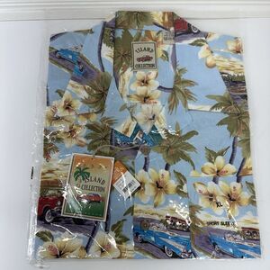 Men’s Hawaiian Shirt Island Collection Beautiful Classic Cars In Paradise XL New